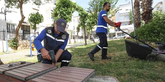 Buca’nın parklarında yaza hazırlık