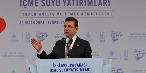 İBB Başkanı Ekrem İmamoğlu, Avrupa yakasındaki ilçelerin içme suyuyla ilgili sorunlarını çözen ve çözecek olan İSKİ yatırımlarının açılışlarını yapıp, temellerini attı