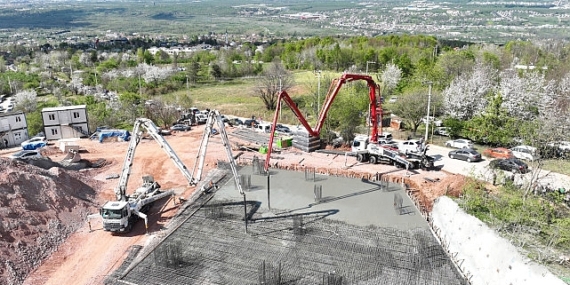 Teleferik otoparkı için ilk temel betonu atıldı