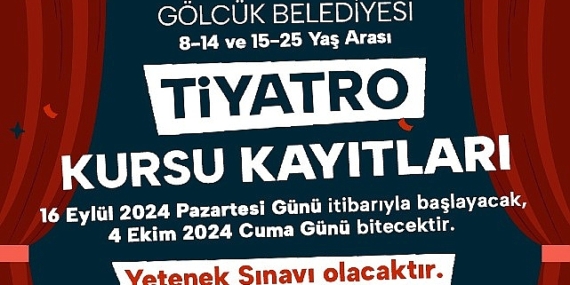 Gölcük Belediyesi tiyatro kursu kayıtları başladı.
