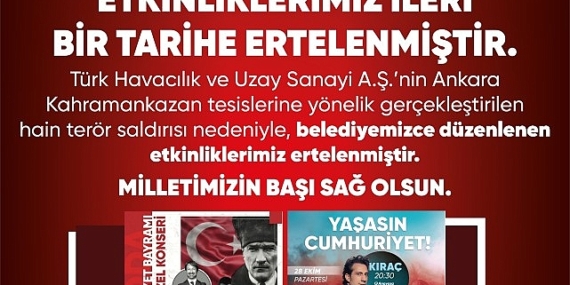 Karşıyaka’da konser ve törenler ertelendi