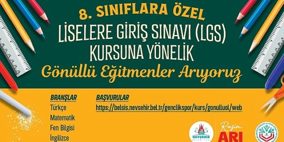 LGS kursları için gönüllü eğitmen başvuruları başladı