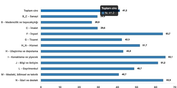 Tüik: Toplam ciro yıllık %41,2 arttı