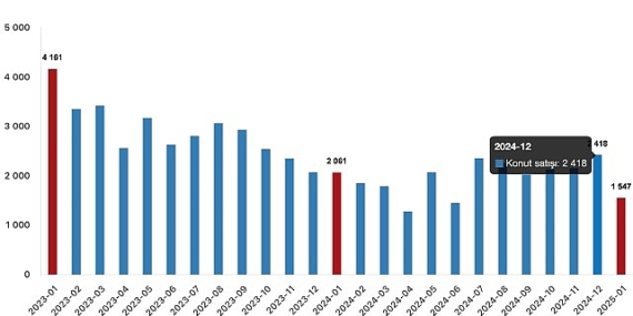Tüik: Türkiye genelinde Ocak ayında 112 bin 173 konut satıldı