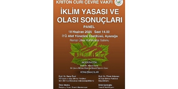 “İklim Yasası ve Olası Sonuçları” Paneli, Kriton Curi’nin Anısına Düzenleniyor